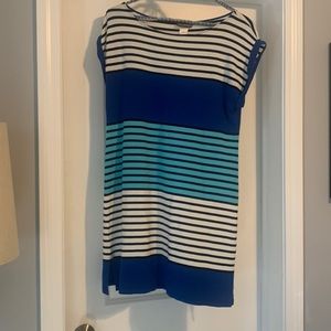 Tommy Bahama Womens blue and black striped dress/bathing suit cover-up. Size M